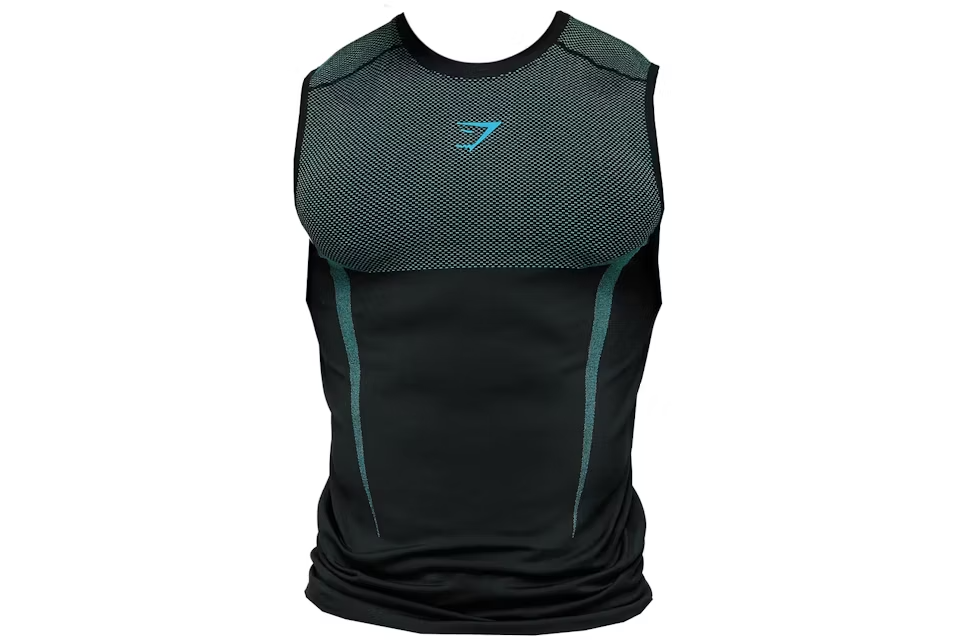 Gymshark Onyx 5.0 Muscle Fit Tank Black/Brand Blue