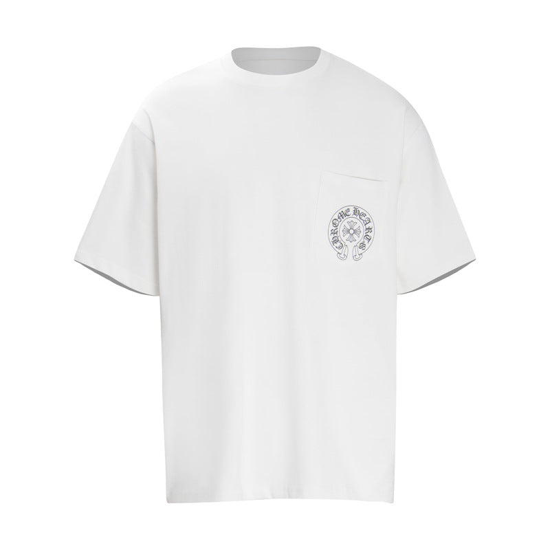 Chrome Heart T Shirts Summer Horseshoe Cross Print Short Sleeve T-Shirt